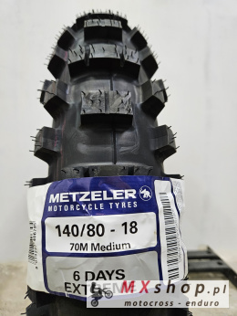 Opona Metzeler 140/80-18 MCE 6 Days Extreme FIM Medium 70M TT M+S TYŁ DOT 2022